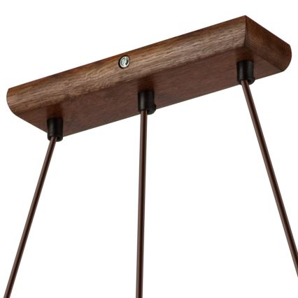 Pendellampe med wire AIDA 3xE27/60W/230V Ø 25 cm eg/valnød