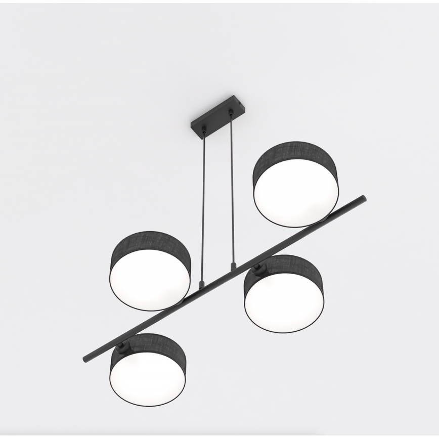 Pendellampe med wire DRUMZ 4xE14/10W/230V sort