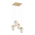 Pendellampe med wireophæng MIKO 4xE27/15W/230V hvid/beige