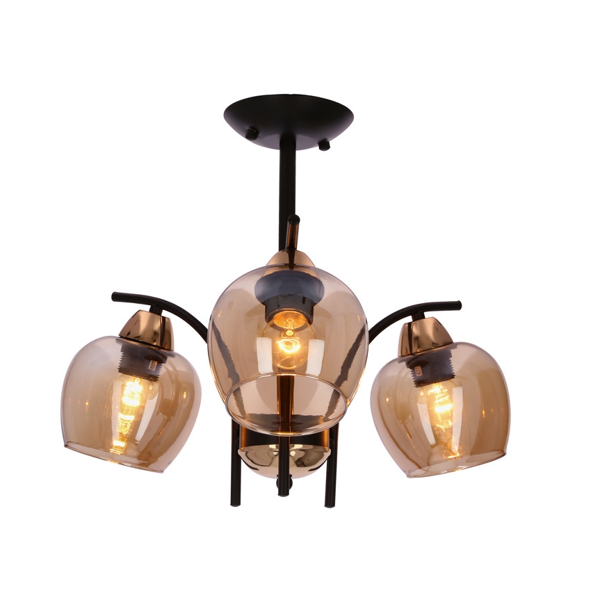 Pendellampe MERRA 3xE27/40W/230V sort/beige