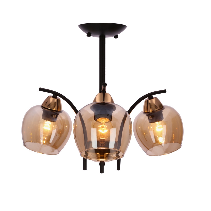Pendellampe MERRA 3xE27/40W/230V sort/beige