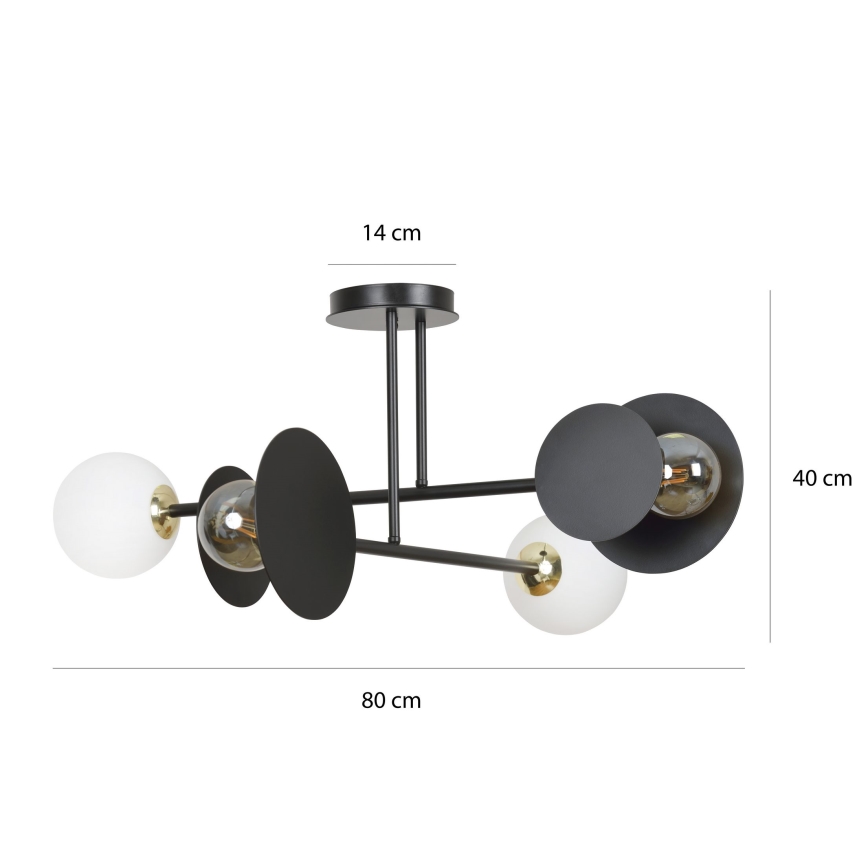 Pendellampe MINERVA 2xE27/15W + 2xE14/10W/230V sort