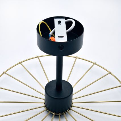 Pendellampe MONTANA 1xE27/15W/230V diameter 30 cm guldfarvet/sort