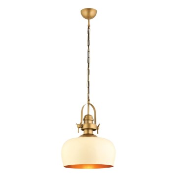 Pendellampe MONZA 1xE27/40W/230V 30 cm creme/bronce