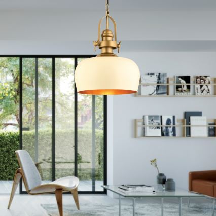 Pendellampe MONZA 1xE27/40W/230V 30 cm creme/bronce