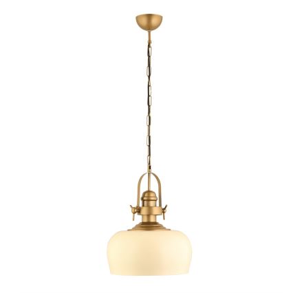 Pendellampe MONZA 1xE27/40W/230V 30 cm creme/bronce