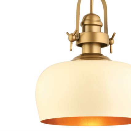 Pendellampe MONZA 1xE27/40W/230V 30 cm creme/bronce