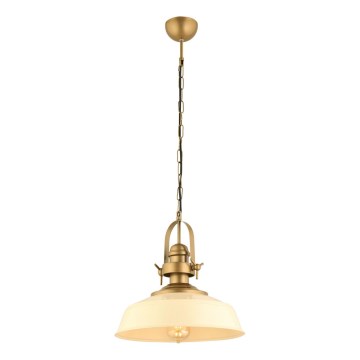 Pendellampe MONZA 1xE27/40W/230V 35 cm creme/bronce