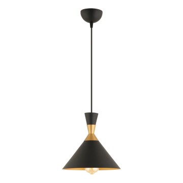 Pendellampe MONZA 1xE27/40W/230V Ø 25 cm sort/guld