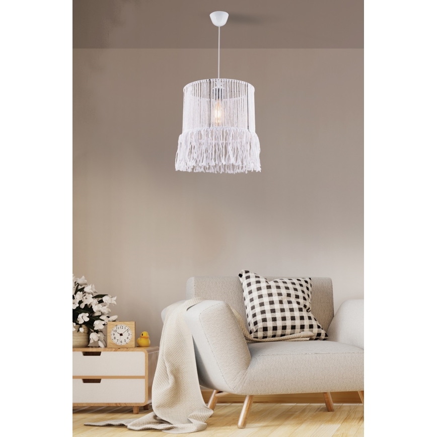 Pendellampe NESS MACRAME 1xE27/40W/230V hvid