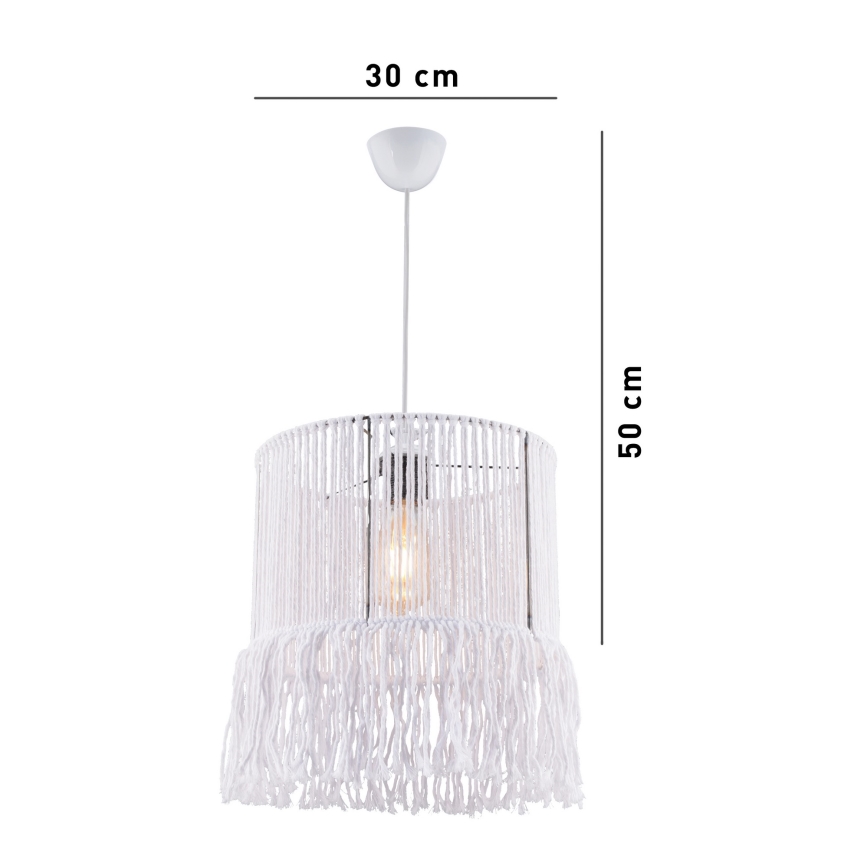 Pendellampe NESS MACRAME 1xE27/40W/230V hvid