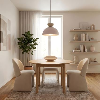 Pendellampe NEVIS på ledning, 1xE27/15W/230V, Ø 38 cm, cremefarvet