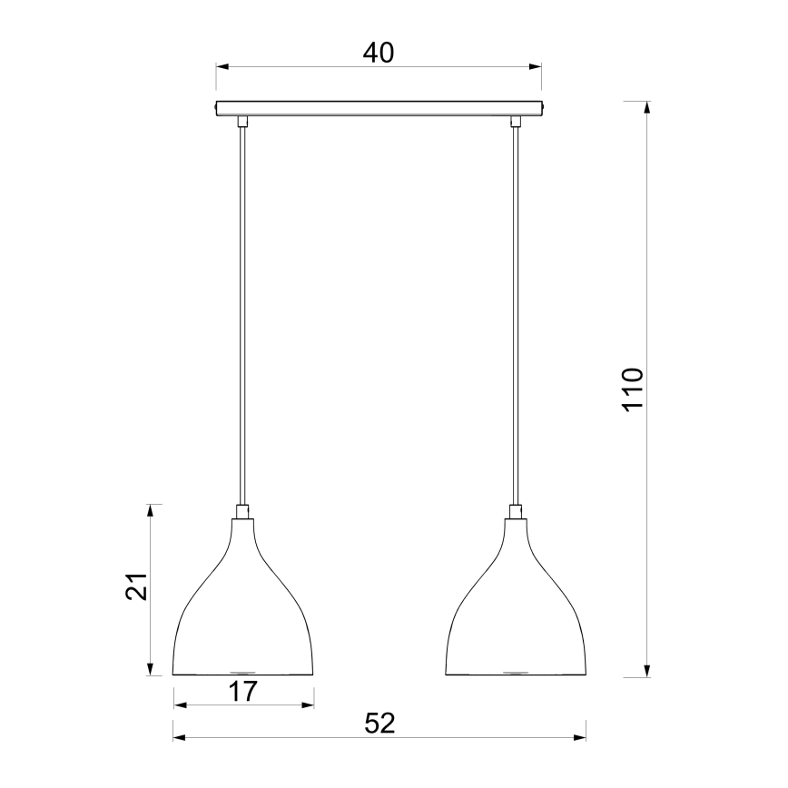 Pendellampe NOAK CLASSIC på wire, 2 x E27 / 15 W / 230 V, beige