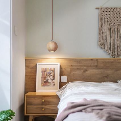 Pendellampe på kabel 1x GU10/10W/230V Ø 11 cm, massivt asketræ