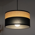 Pendellampe på kabel ALBA 1xE27/15W/230V ø 25 cm sort/brun