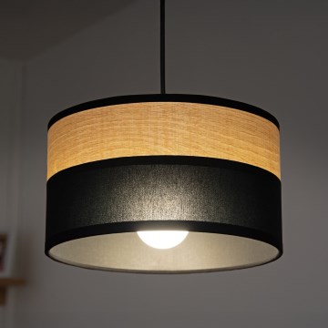 Pendellampe på kabel ALBA 1xE27/15W/230V ø 25 cm sort/brun