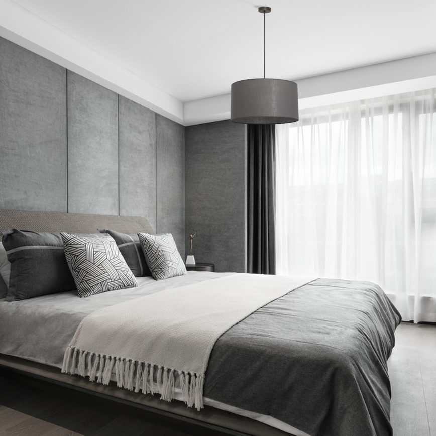 Pendellampe på kabel ALBA 1xE27/15W/230V Ø 45 cm grå