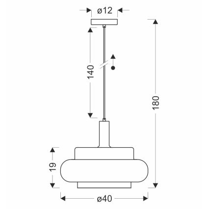 Pendellampe på kabel BRIZI 1xE27/40W/230V grå/røgfarvet