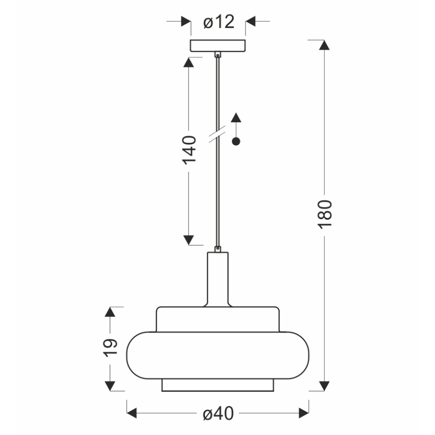 Pendellampe på kabel BRIZI 1xE27/40W/230V grå/røgfarvet