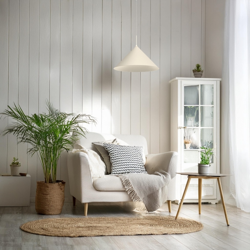 Pendellampe på kabel CAPITAL 1xGX53/15W/230V Ø 46 cm cremefarvet