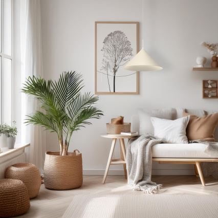 Pendellampe på kabel CAPITAL 1xGX53/15W/230V Ø 46 cm cremefarvet