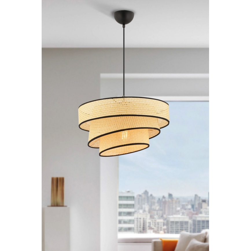 Pendellampe på kabel COUPER 1xE27/60W/230V beige/sort
