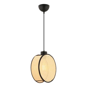 Pendellampe på kabel DRUM 1xE27/60W/230V beige/sort
