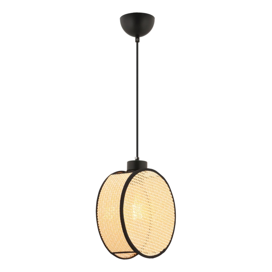 Pendellampe på kabel DRUM 1xE27/60W/230V beige/sort