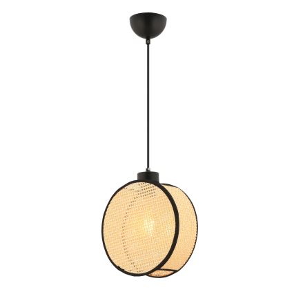 Pendellampe på kabel DRUM 1xE27/60W/230V beige/sort