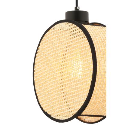 Pendellampe på kabel DRUM 1xE27/60W/230V beige/sort