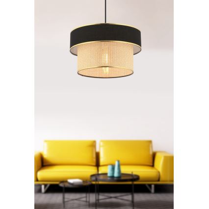Pendellampe på kabel ERO 1xE27/60W/230V sort/beige