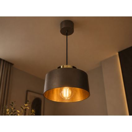 Pendellampe på kabel IGNIA 1xE27/60W/230V brun/guld