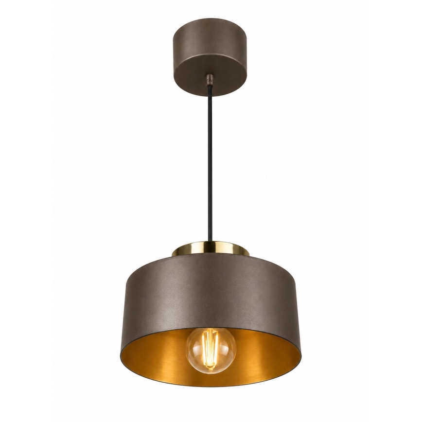 Pendellampe på kabel IGNIA 1xE27/60W/230V brun/guld