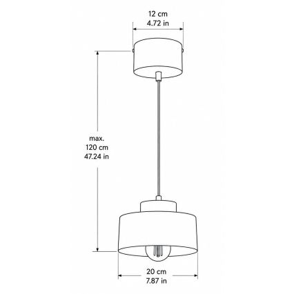 Pendellampe på kabel IGNIA 1xE27/60W/230V brun/guld