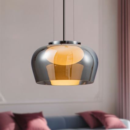 Pendellampe på kabel INSIEME 1xGX53/10W/230V Ø 35 cm røget sort