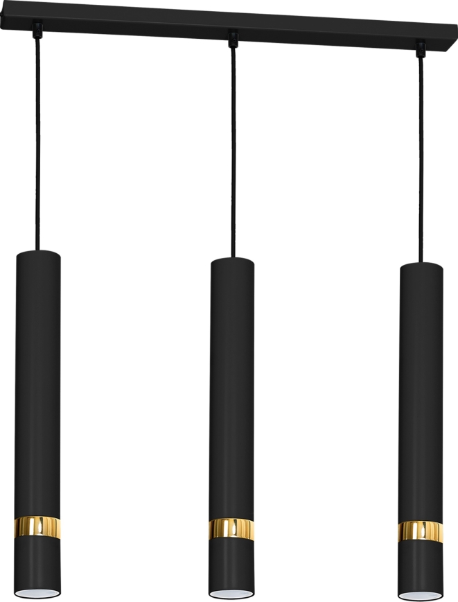 Pendellampe på kabel JOKER 3xGU10/25W/230V sort/guld