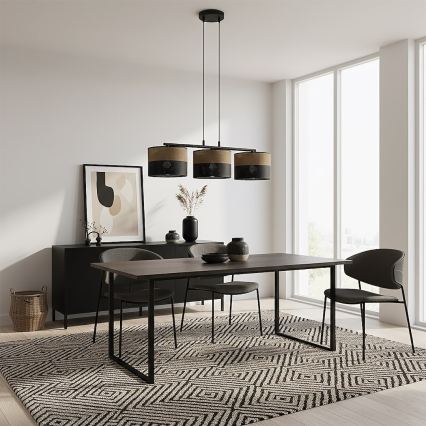 Pendellampe på kabel KARBON 3xE27/15W/230V sort/brun