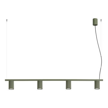 Pendellampe på kabel KARBON 4xGU10/10W/230V grøn