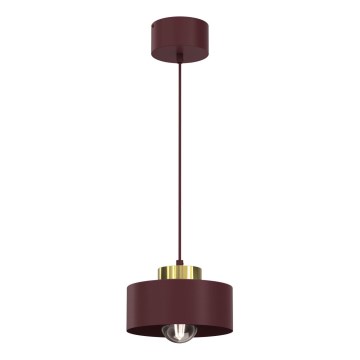 Pendellampe på kabel MARTI 1xE27/15W/230V bordeaux/guld