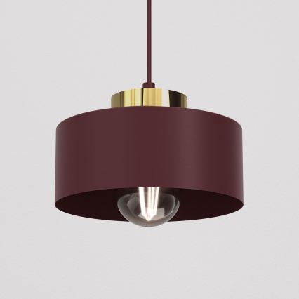 Pendellampe på kabel MARTI 1xE27/15W/230V bordeaux/guld