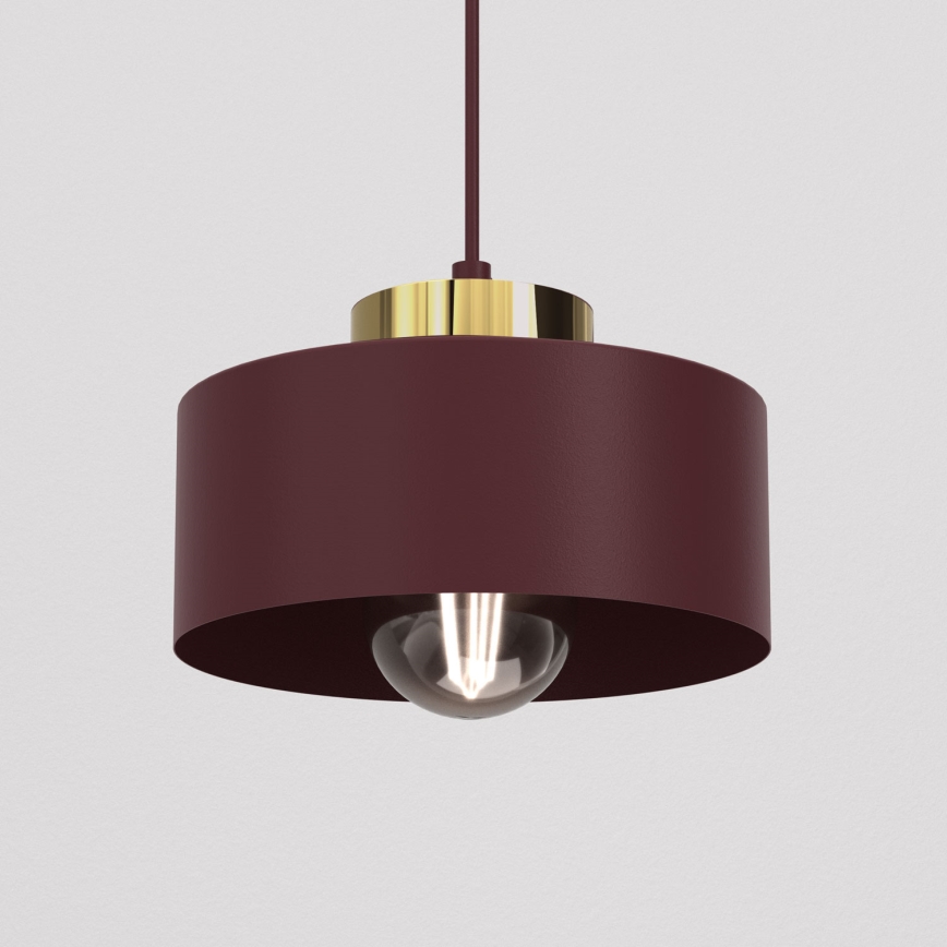 Pendellampe på kabel MARTI 1xE27/15W/230V bordeaux/guld