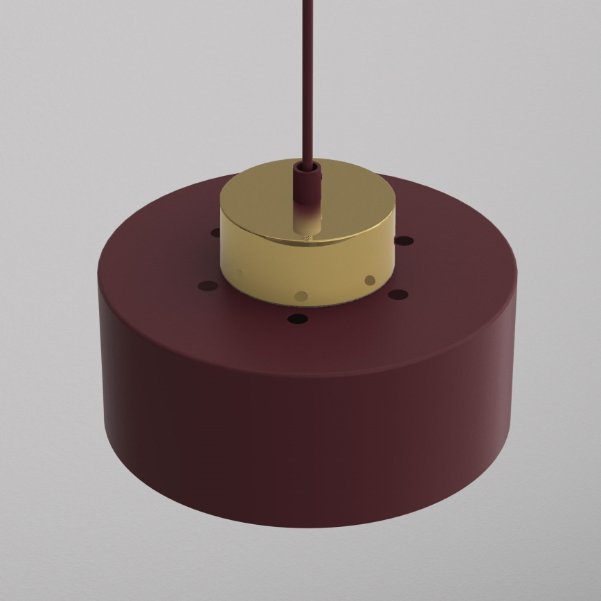 Pendellampe på kabel MARTI 1xE27/15W/230V bordeaux/guld