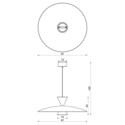 Pendellampe på kabel MISTIC 1xGX53/15W/230V burgunder