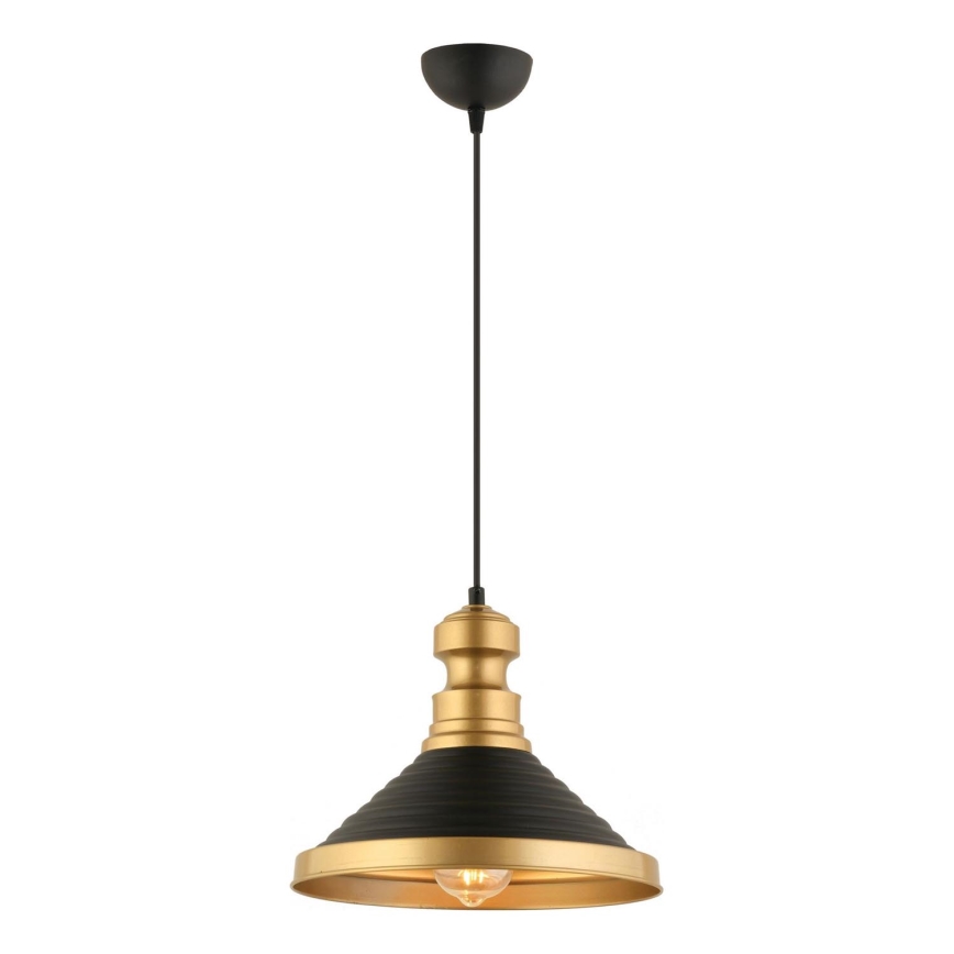 Pendellampe på kabel MONZA 1xE27/40W/230V Ø 30 cm sort/guld