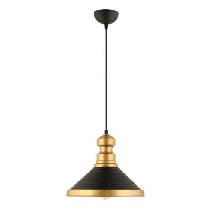 Pendellampe på kabel MONZA 1xE27/40W/230V Ø 30 cm sort/guld