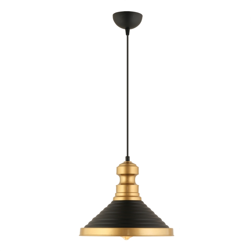 Pendellampe på kabel MONZA 1xE27/40W/230V Ø 30 cm sort/guld