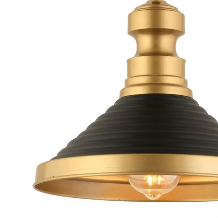 Pendellampe på kabel MONZA 1xE27/40W/230V Ø 30 cm sort/guld