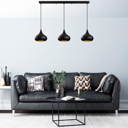 Pendellampe på kabel MUBA 3xE27/40W/230V, sort