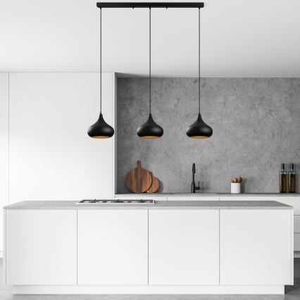 Pendellampe på kabel MUBA 3xE27/40W/230V, sort