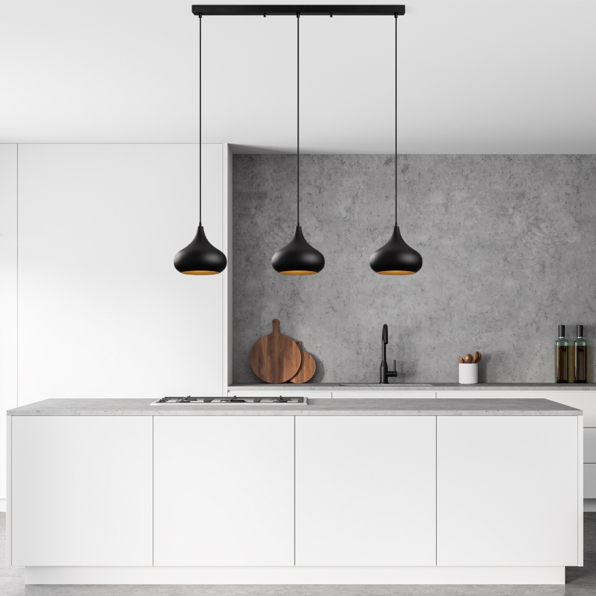 Pendellampe på kabel MUBA 3xE27/40W/230V, sort